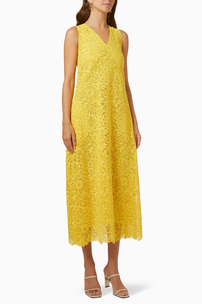 

Ameena Dress in Linen, Yellow