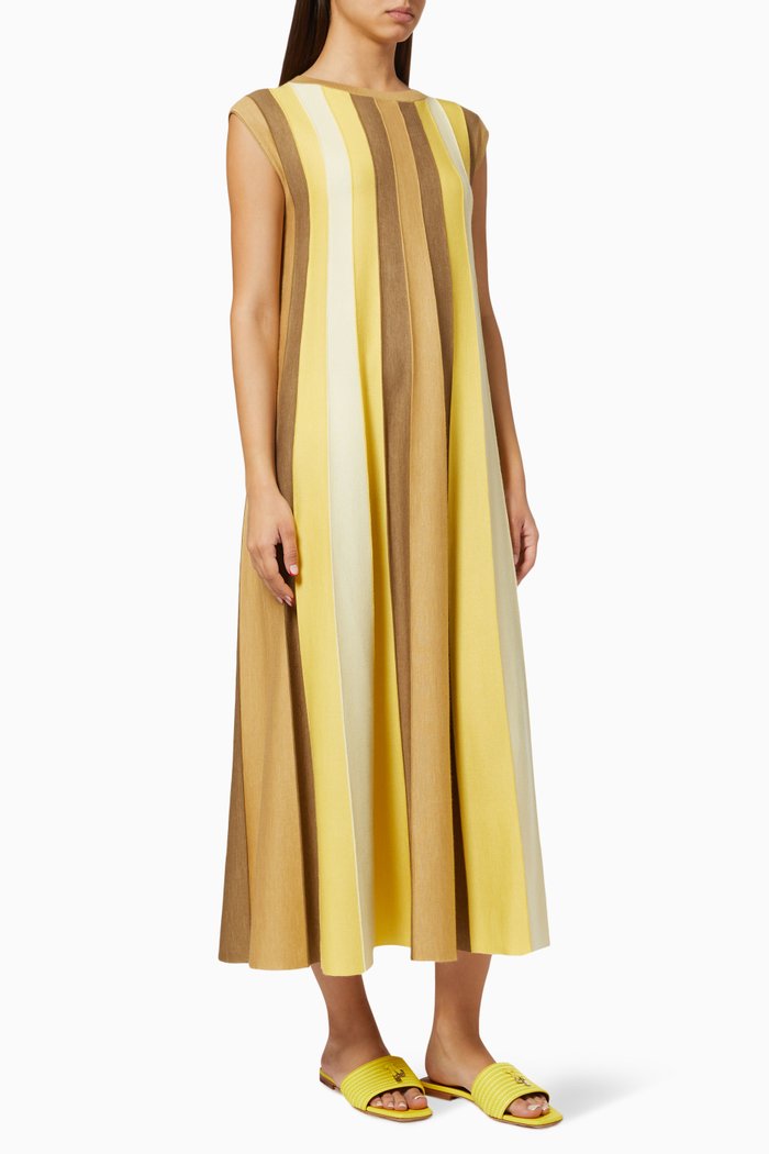 

Edinburgh Striped Dress in Cashmere Silk, Multicolour