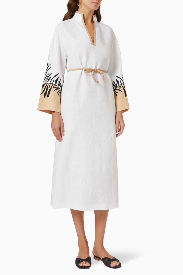 Adenne Dress in Linen, White