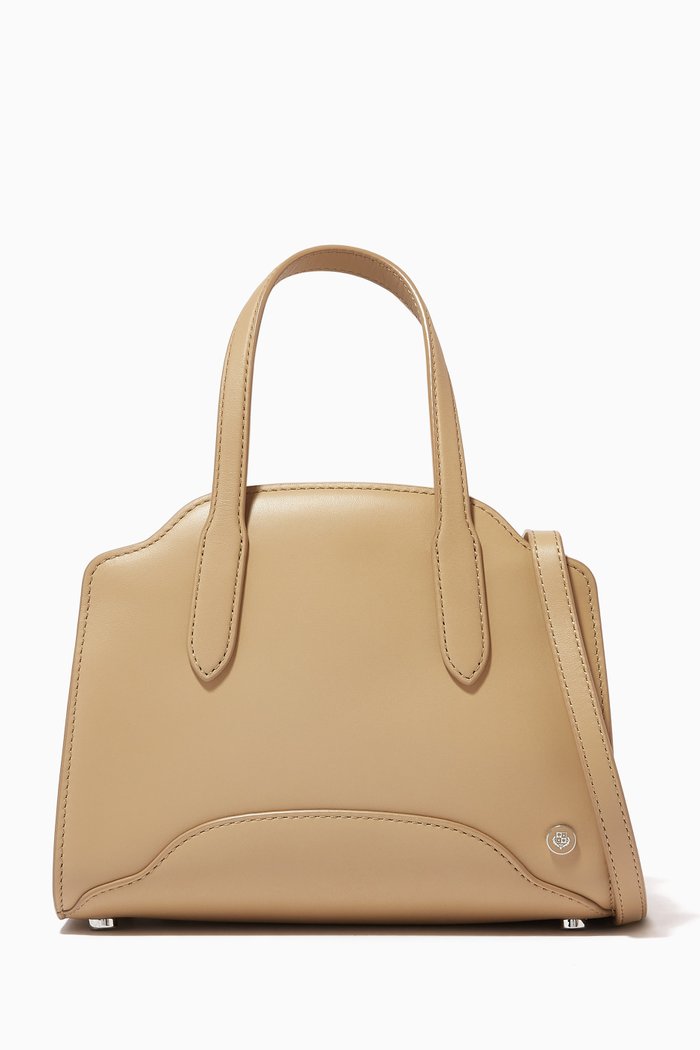 

Sesia Micro Tote Bag in Calfskin, Neutral