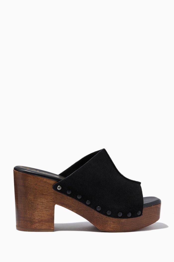 

Josselyn Mule Clogs in Suede, Black