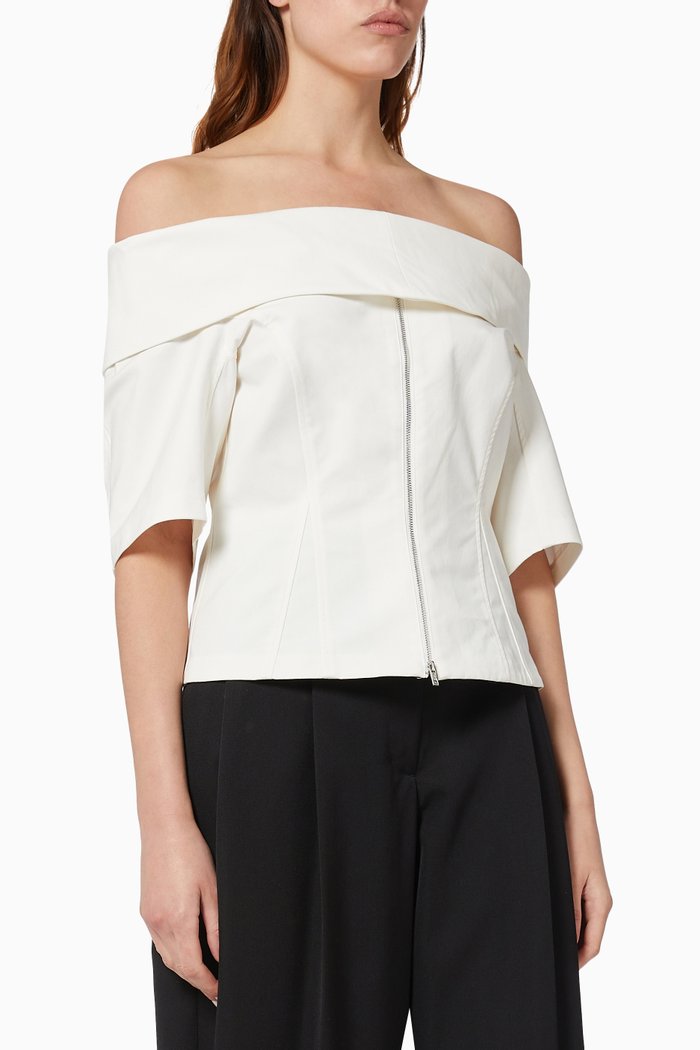 

Off Shoulder Top in Cotton, White