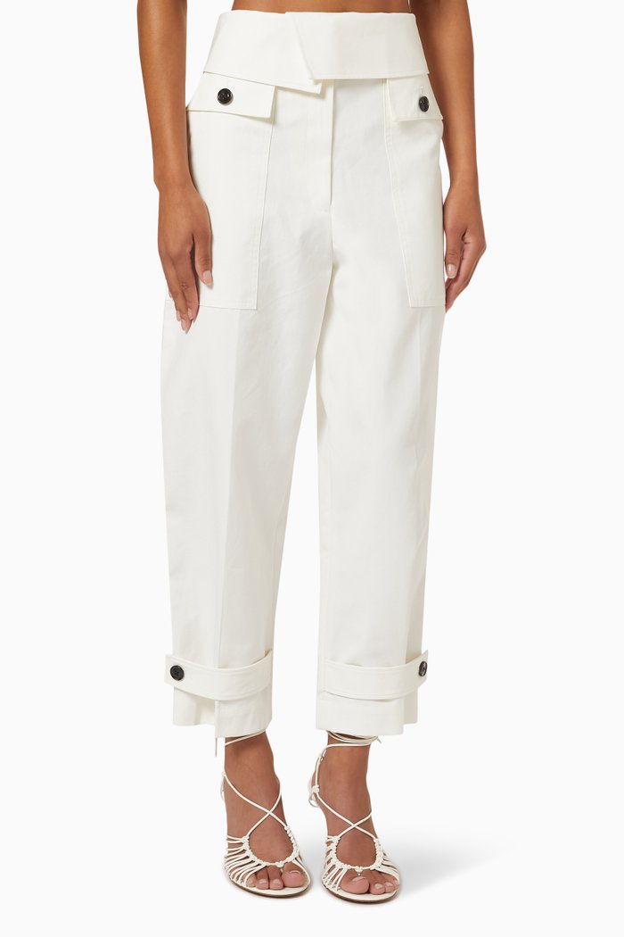 

Banana Trousers in Cotton Twill, White