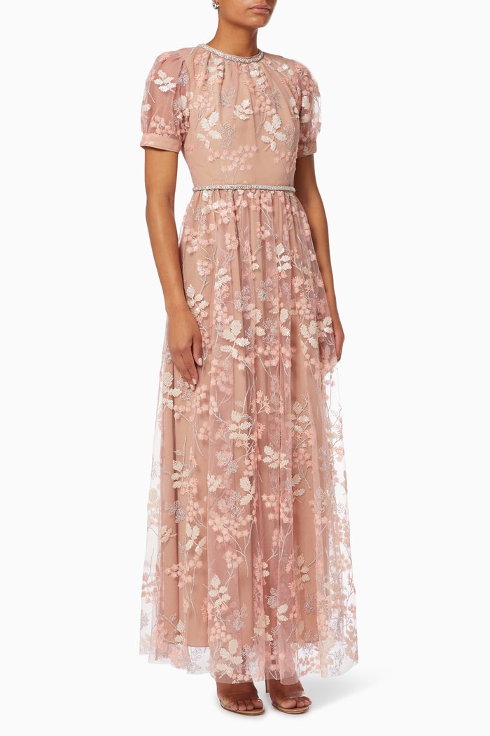 

Blossom Sequin Maxi Dress in Tulle, Pink