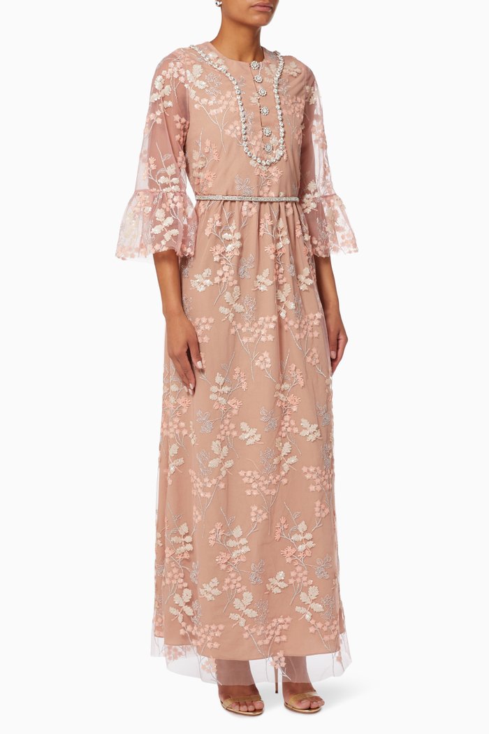 

Blossom Sequin Kaftan in Tulle, Pink