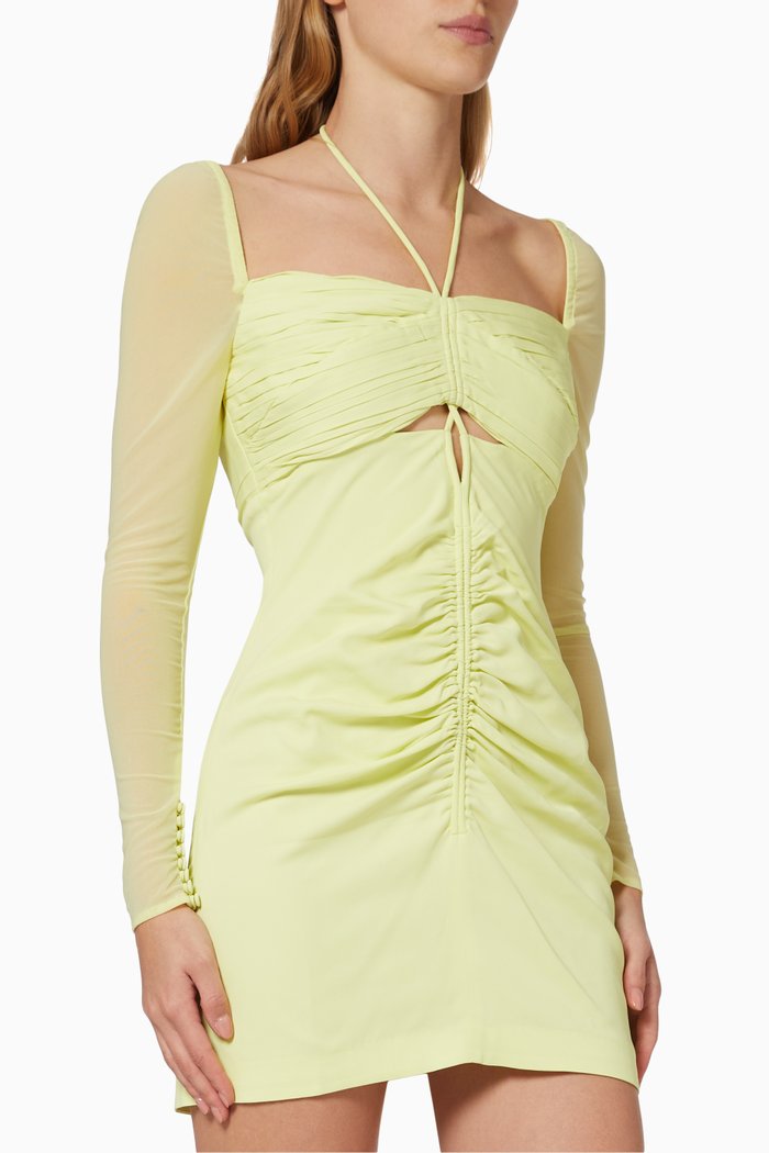

Cut Out Mini Dress in Stretch Crepe, Green