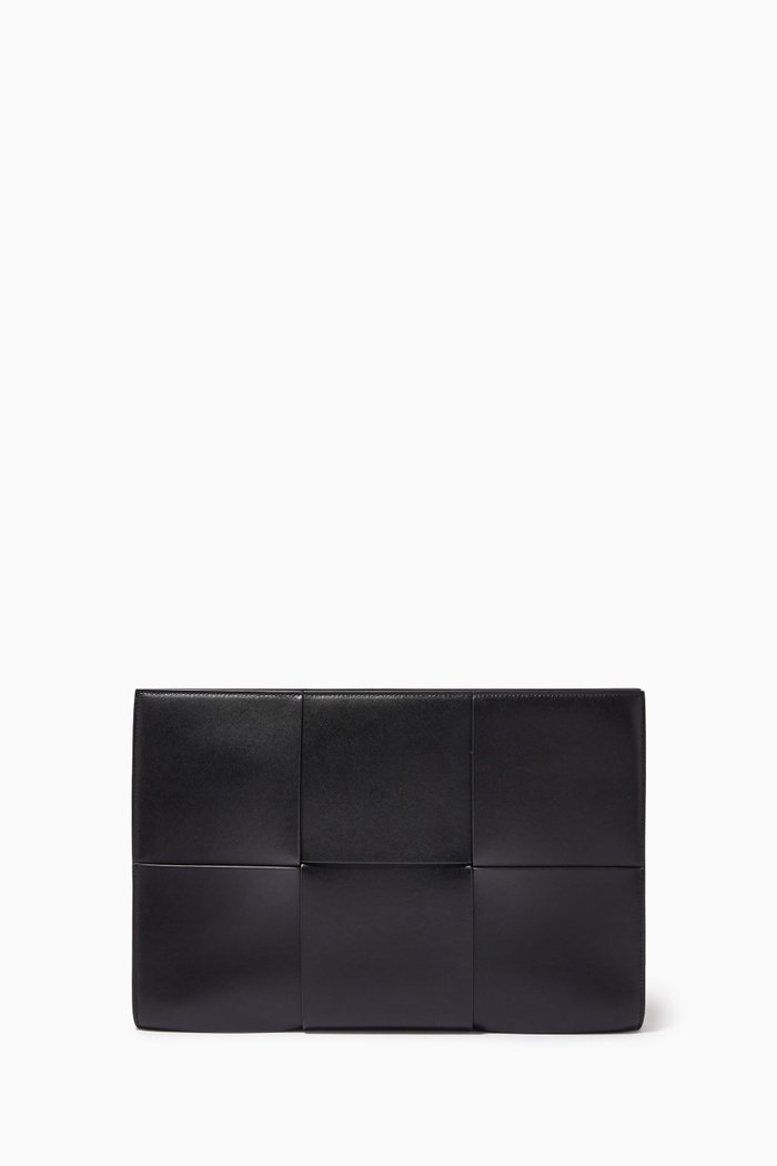 

Arco Document Case in Urban Intreccio Leather, Black