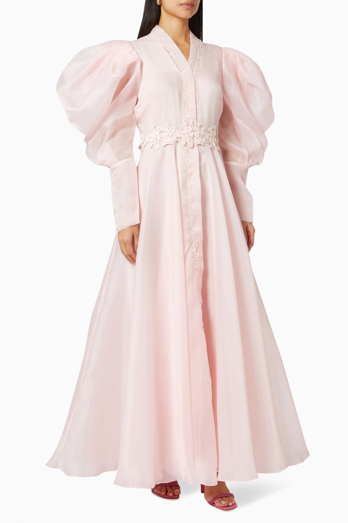 

Flowe Maxi Dress in Silk Organza, Pink