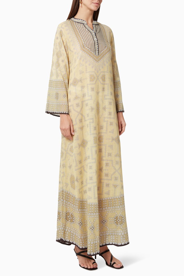 

Zeynep Jalabiya in Cotton, Yellow