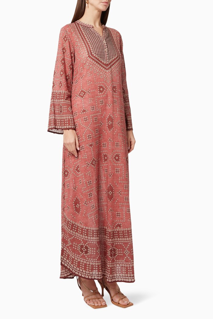 

Zeynep Jalabiya Dress in Cotton, Pink