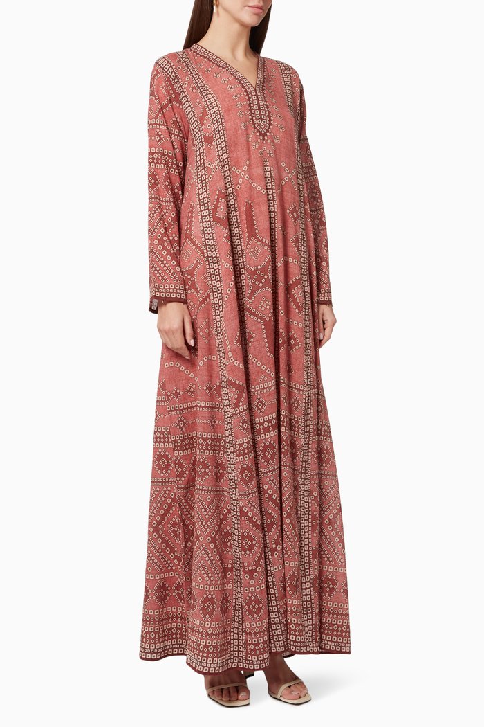 Ada Anarkali Jalabiya in Cotton, Pink