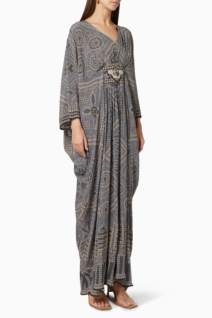 

Imama Fitted Kaftan in Bemberg Crepe, Grey