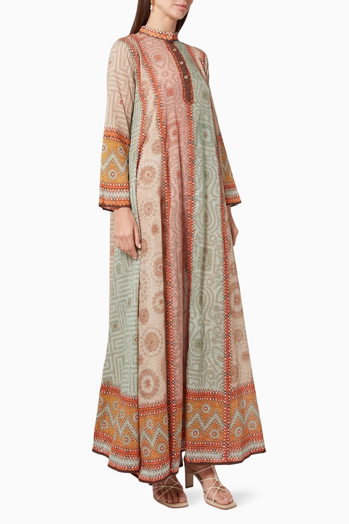 

Ada Anarkali Jalabiya in Cotton, Multicolour