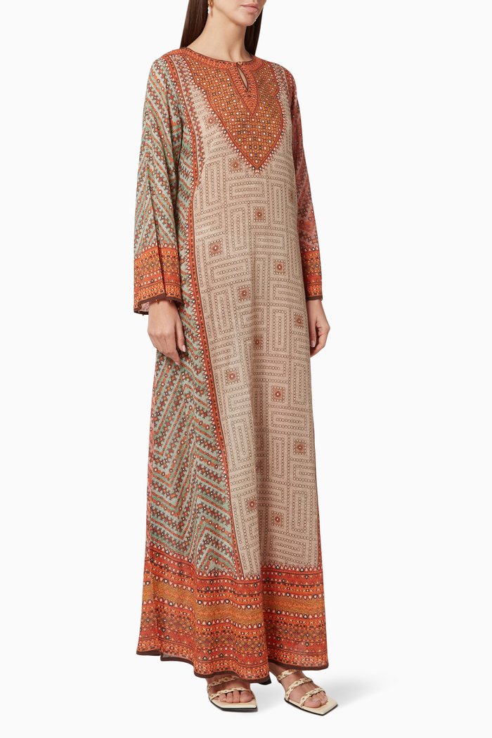 Gayatri Jalabiya in Cotton, Multicolour