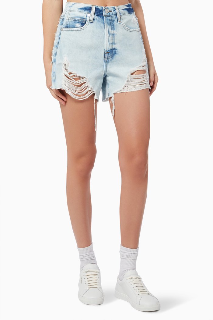 Relaxed Reversed Side Shorts, Blue
