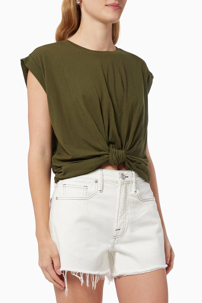 

Knotted Rolled Tee, Brown