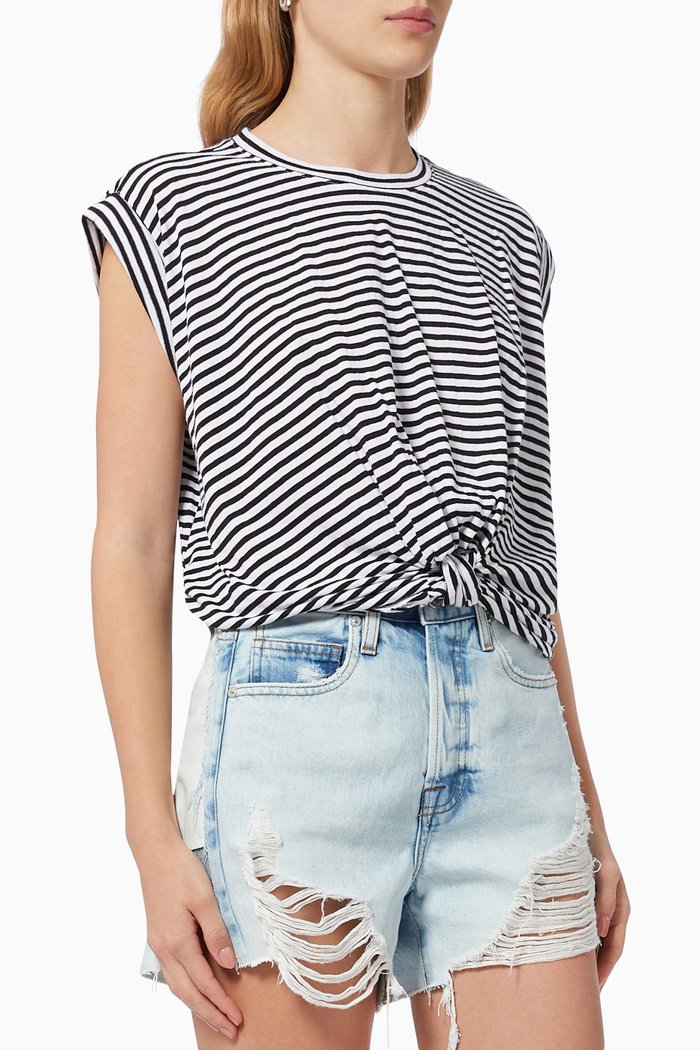 

Knotted Rolled Tee, Black