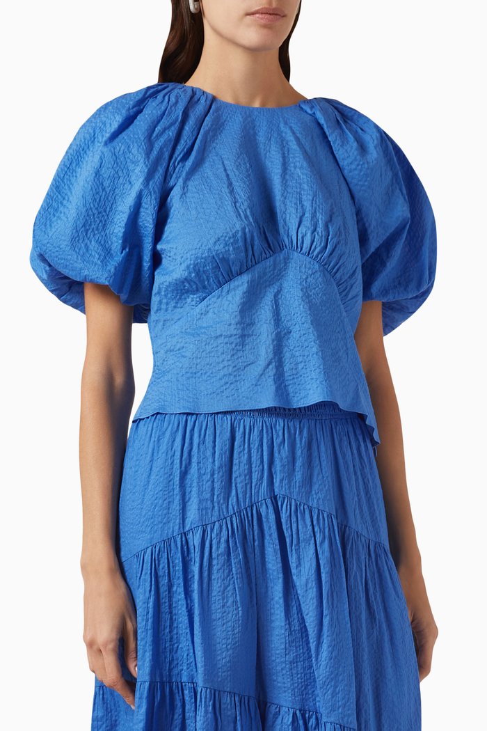 

Gathered Seam Top, Blue