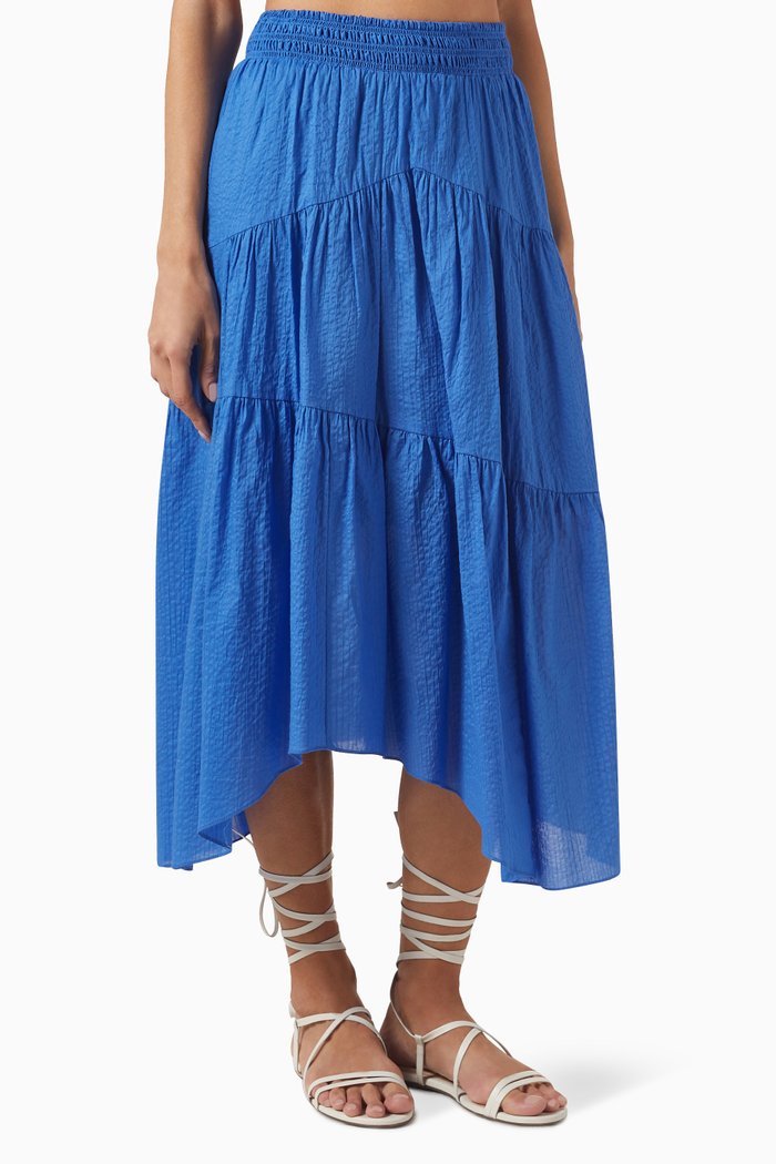 

Gathered Seam Skirt, Blue