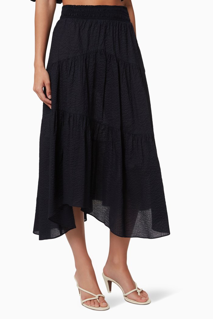 

Gathered Seam Skirt, Blue