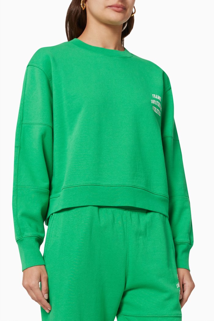 

Mixed Graphic Sweatshirt in Cotton Jersey, Green