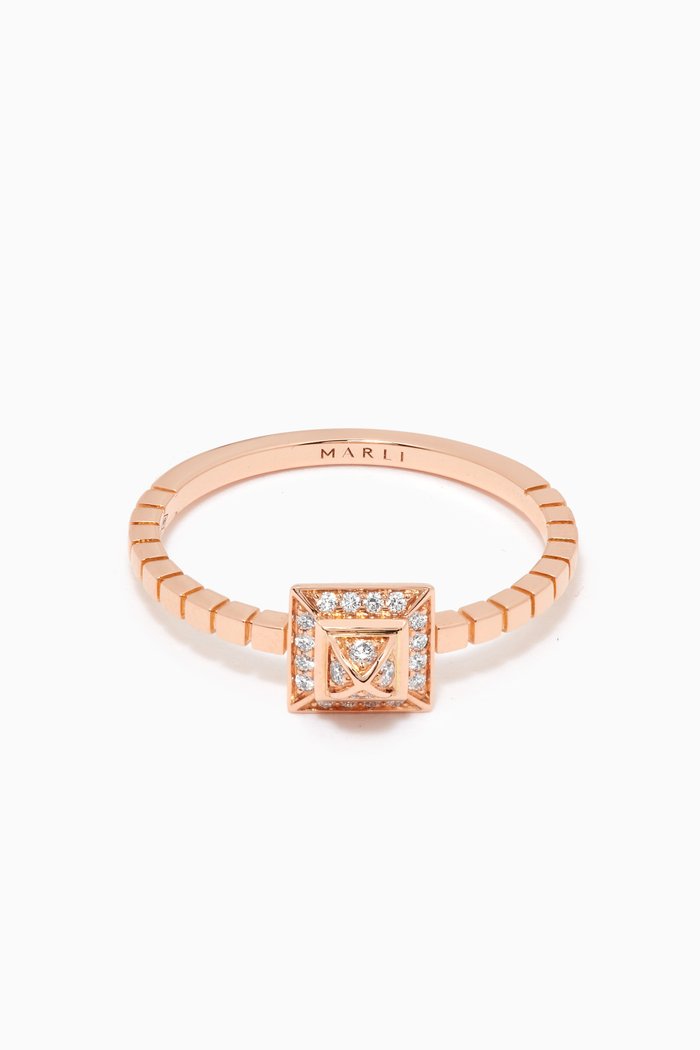 

Cleo Lotus Diamond Ring in 18kt Rose Gold