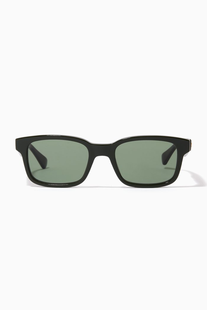 Rectangular Sunglasses in Acetate, Green