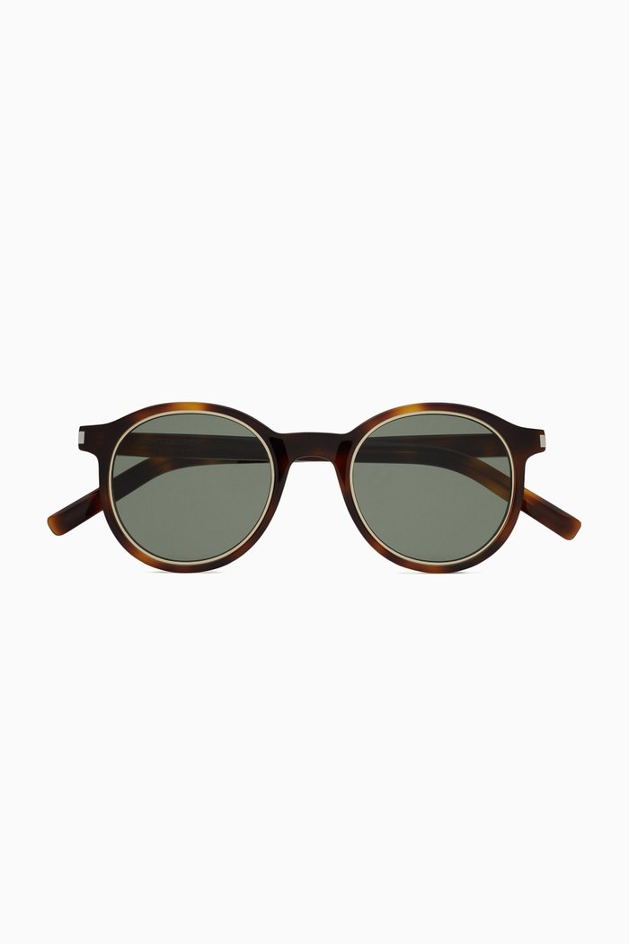 Round Sunglasses in Acetate, Brown