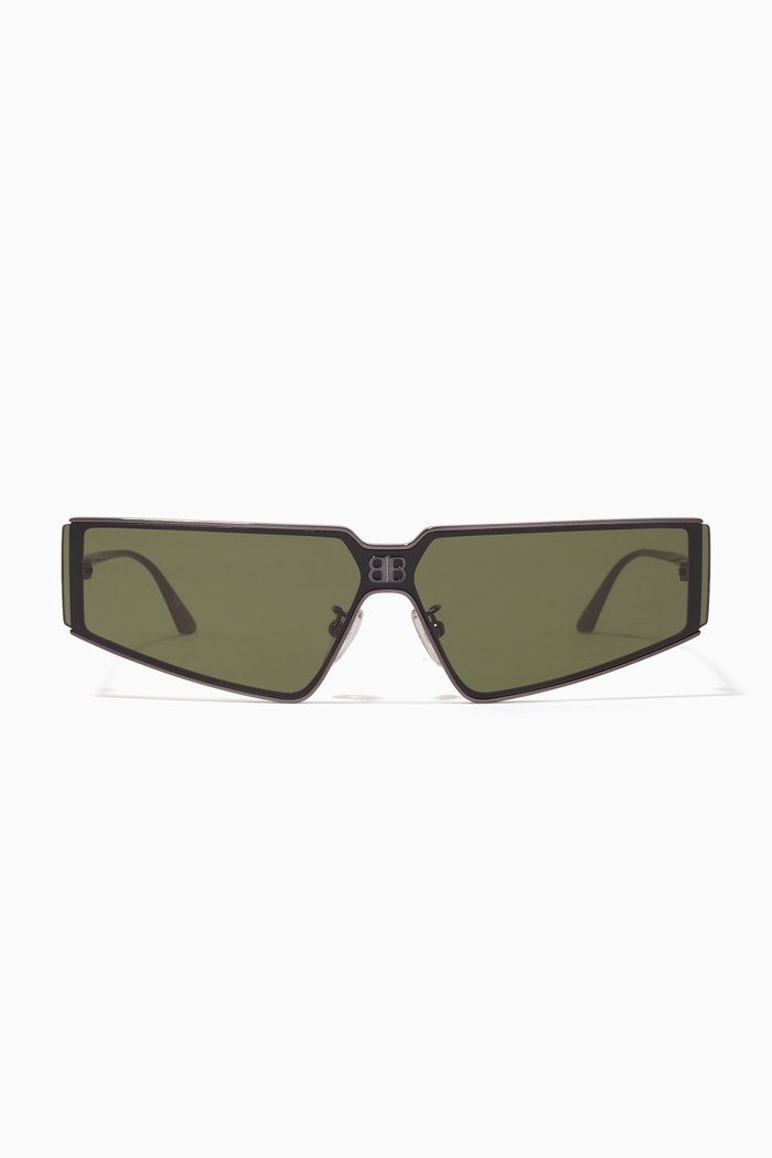Rectangle Sunglasses in Metal, Grey