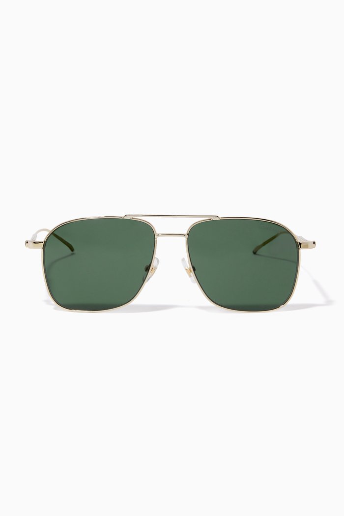 

Rectangular Sunglasses in Metal, Gold