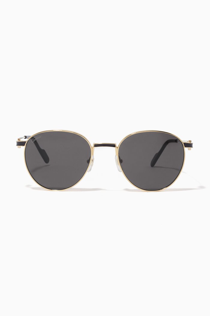 

C Décor Round Sunglasses in Metal, Gold