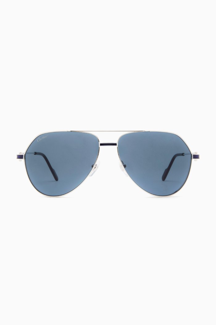 

Première de Cartier Pilot Sunglasses in Metal, Silver