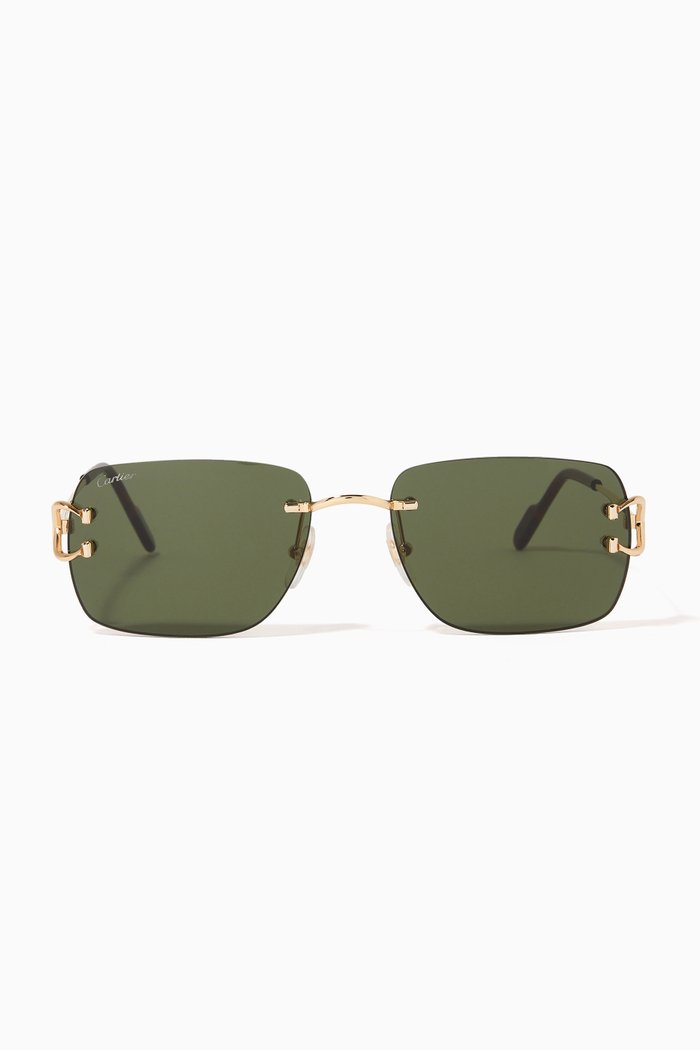 

Signature C de Cartier Rectangular Sunglasses in Metal, Gold