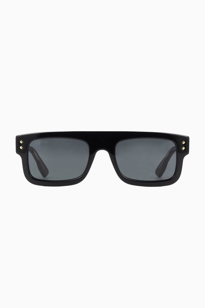 

Rectangular Sunglasses in Acetate, Black