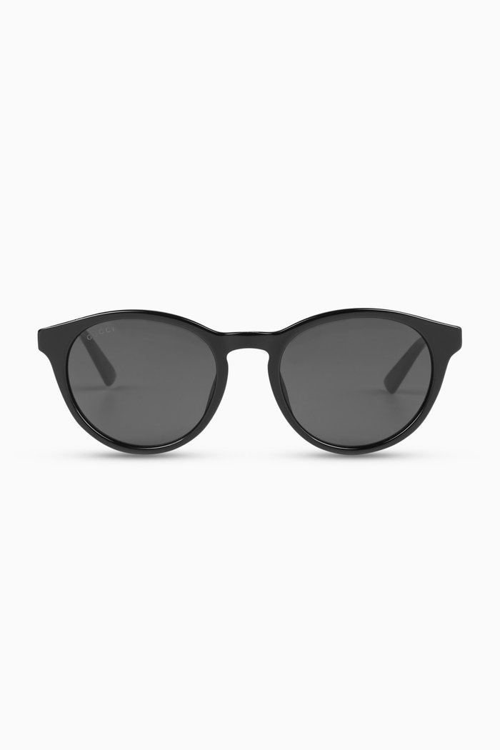

Round Frame Sunglasses in Acetate, Black