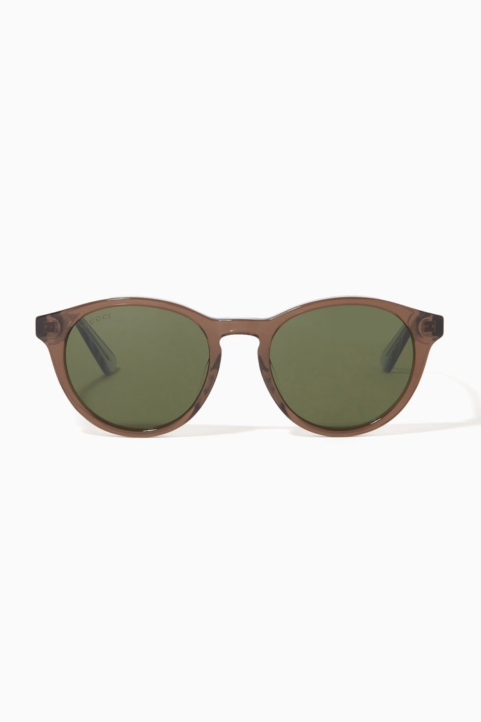 

Round Frame Sunglasses in Acetate, Brown