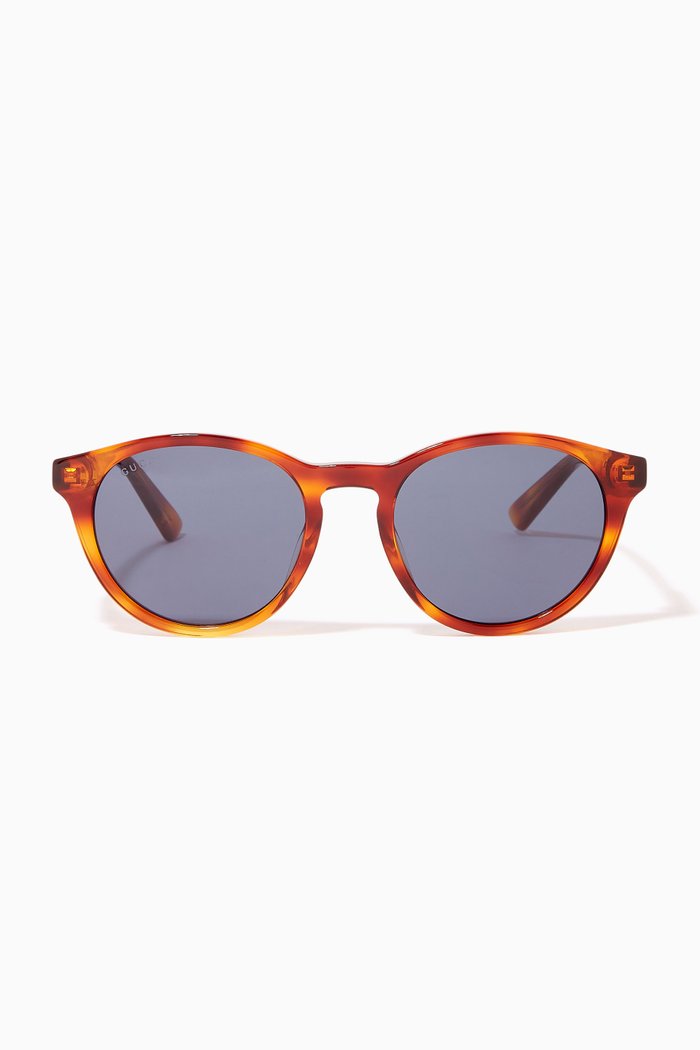 

Round Frame Sunglasses in Acetate, Brown