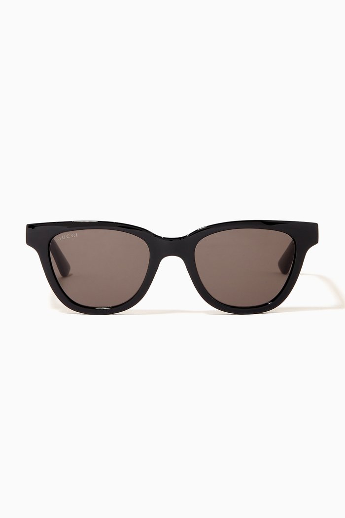 Squared Frame Sunglasses in Acetate, Black