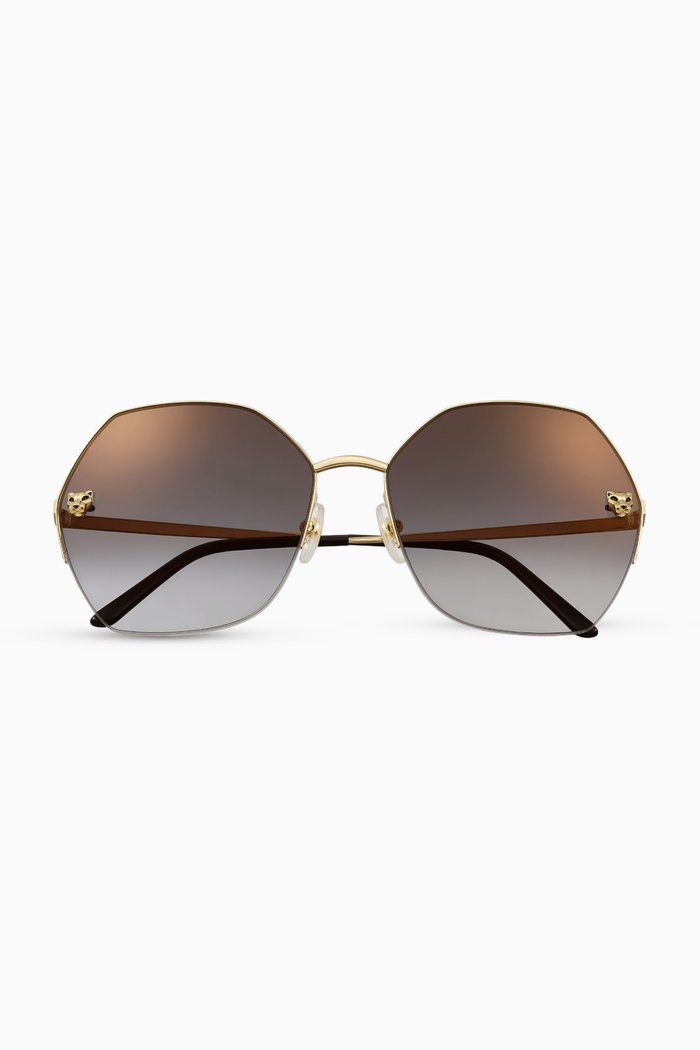 

Panthère de Cartier Sunglasses in Metal, Gold
