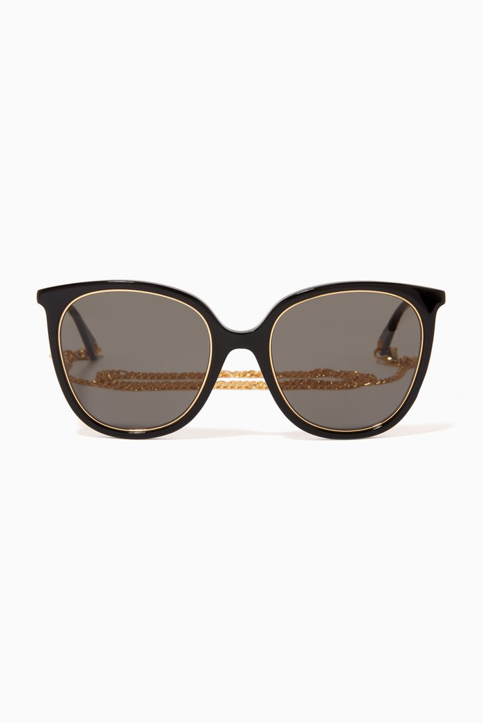 

D Frame Sunglasses in Acetate, Black