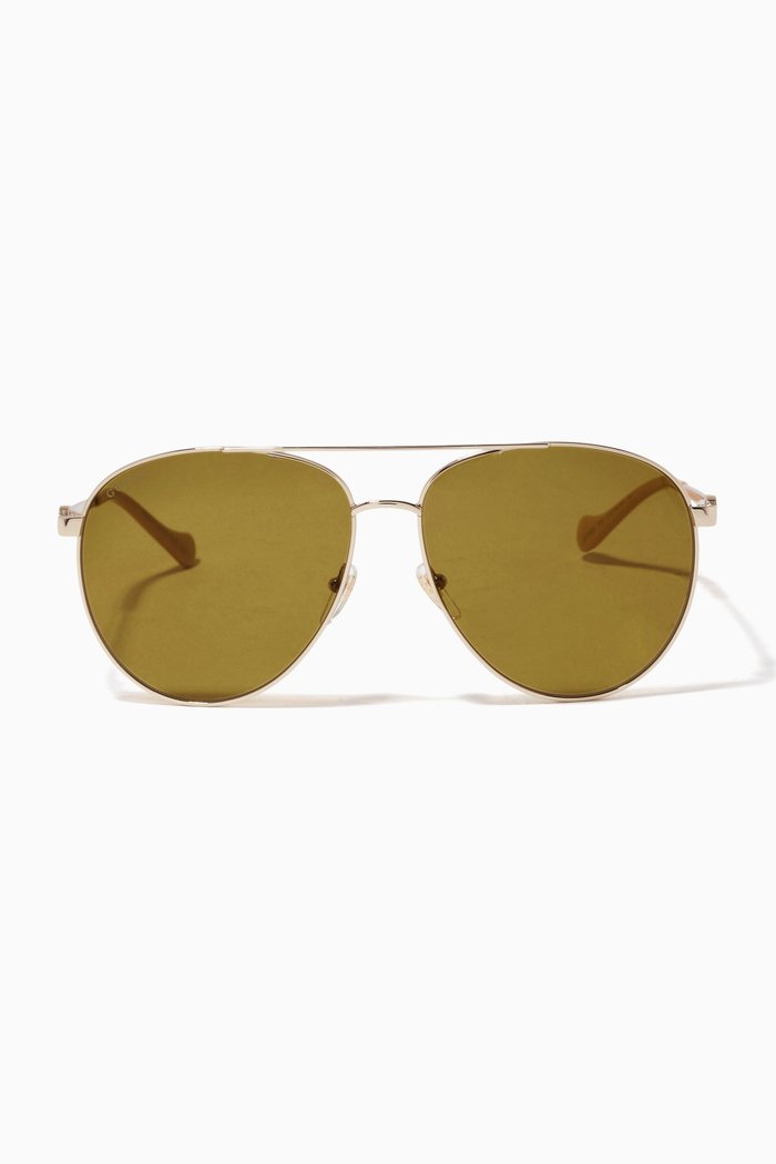 

Aviator Frame Sunglasses in Metal, Gold