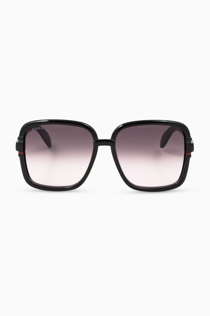 

D Frame Sunglasses in Acetate, Black