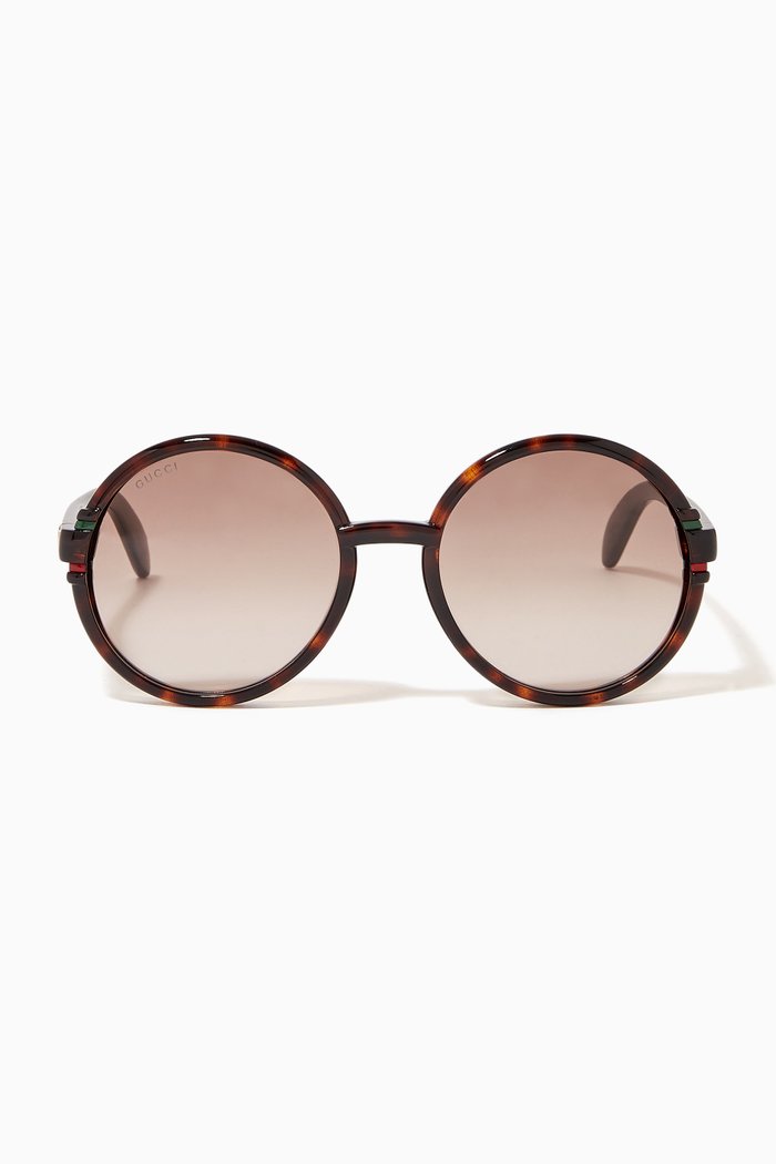 

Round Frame Sunglasses in Acetate, Brown