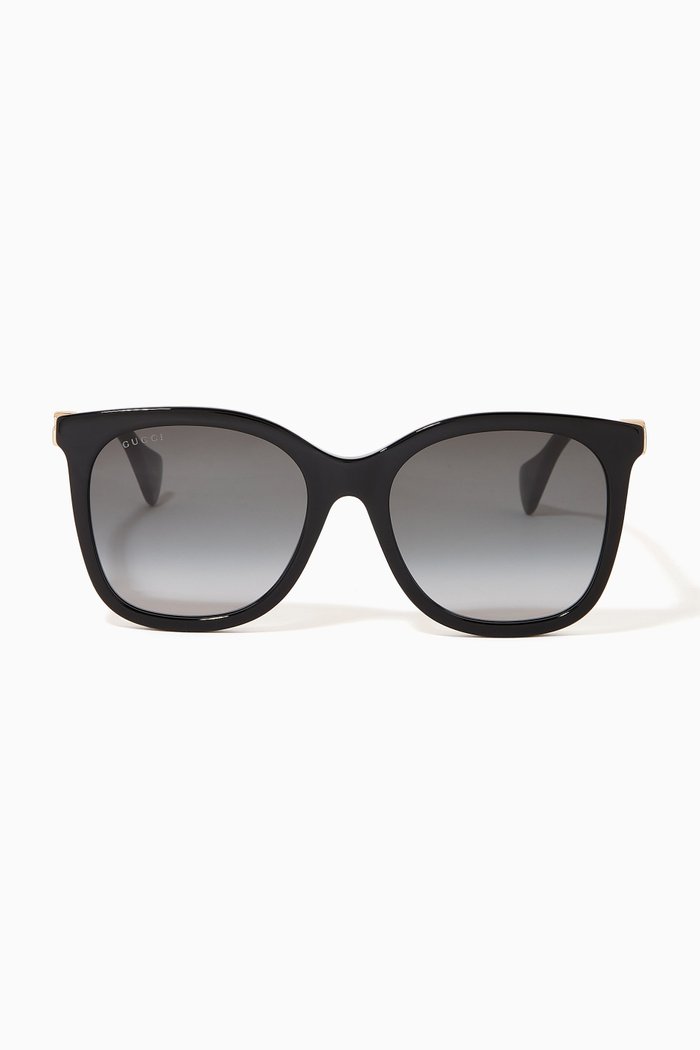 

Cat Eye Frame Sunglasses in Acetate, Black