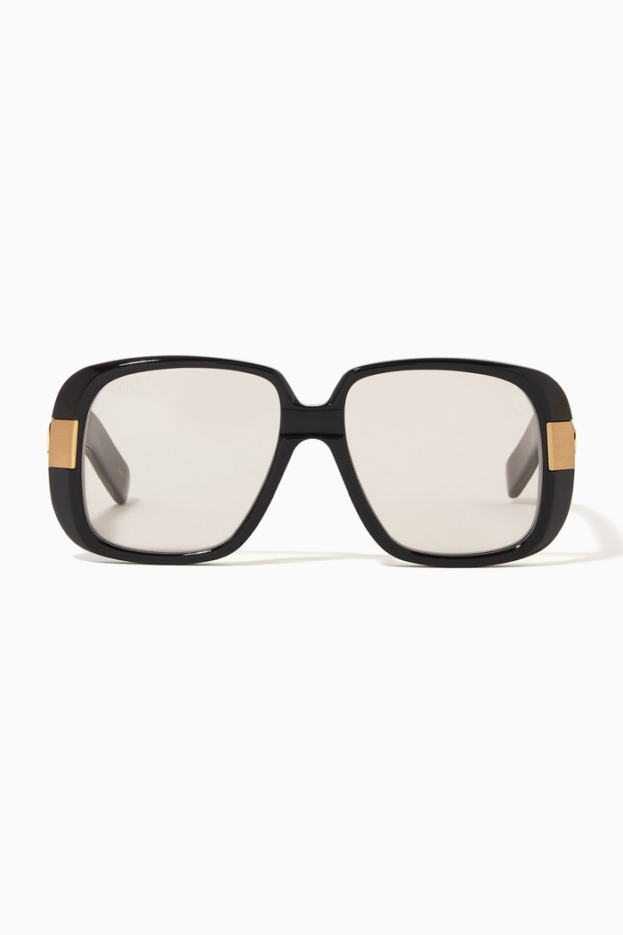 

Square Frame Sunglasses in Acetate, Black
