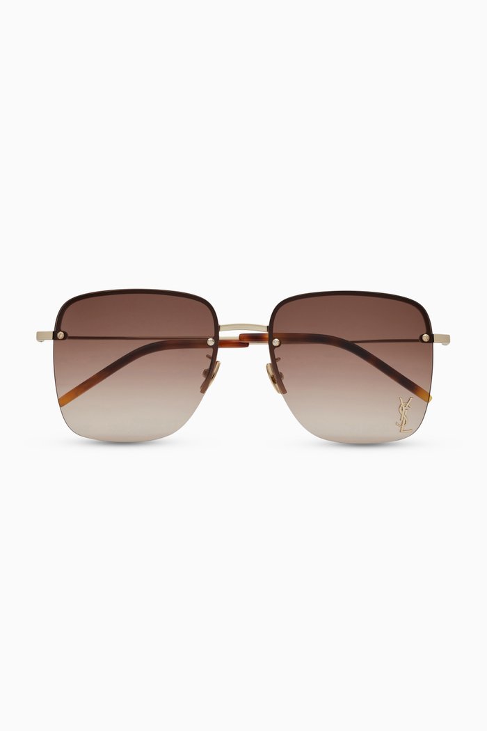 

Oversized S Cat-eye Sunglasses in Metal, Brown