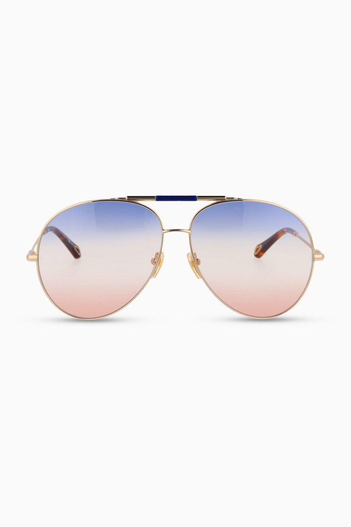 

Aviator Sunglasses in Metal, Gold