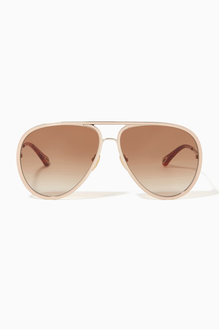 

Aviator Sunglasses in Metal, Gold