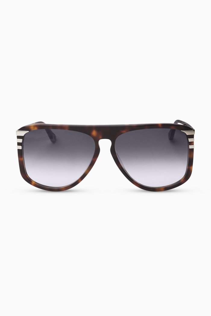 

West Aviator Sunglasses in Acetate, Brown