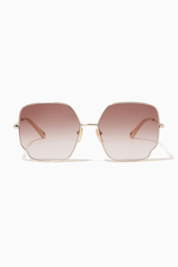

Square Sunglasses in Metal, Gold